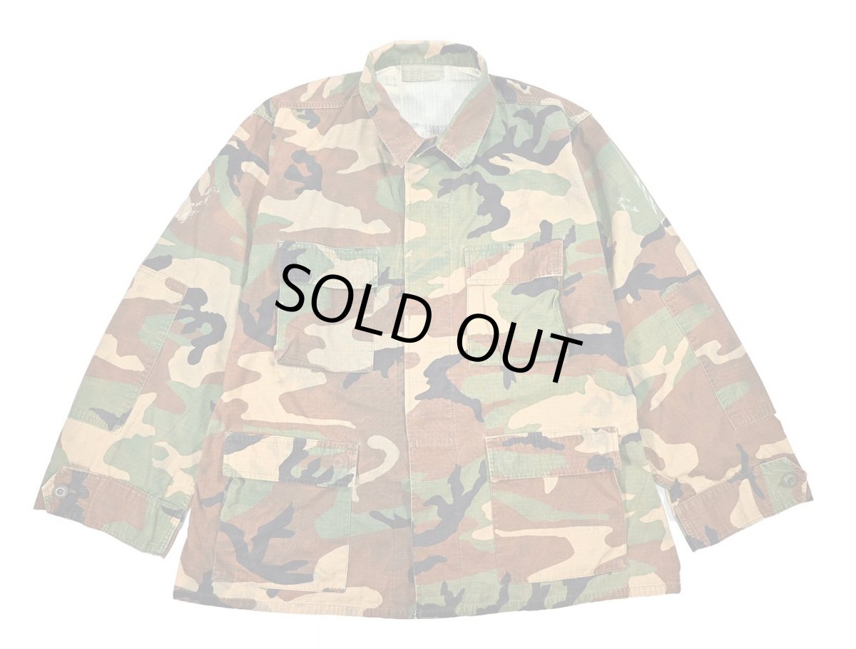 画像1: Used Us Military Bleached BDU Coat Woodland Camo (1)
