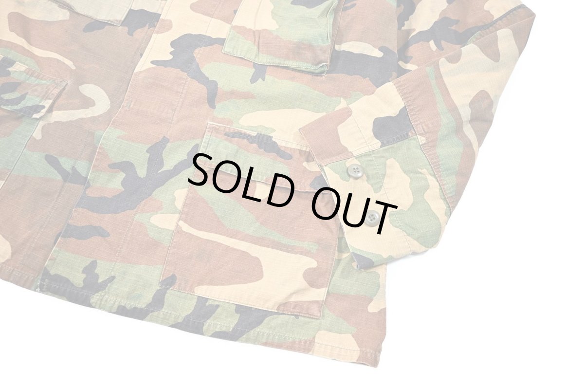 画像3: Used Us Military Bleached BDU Coat Woodland Camo (3)