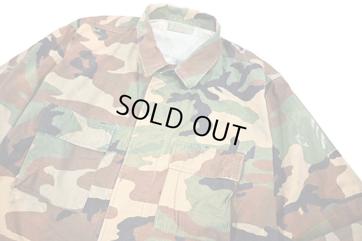 画像2: Used Us Military Bleached BDU Coat Woodland Camo (2)