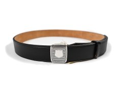 画像1: RRL Vincennes Leather Belt Custom Silver-Tone Brass Buckle ラルフローレン (1)