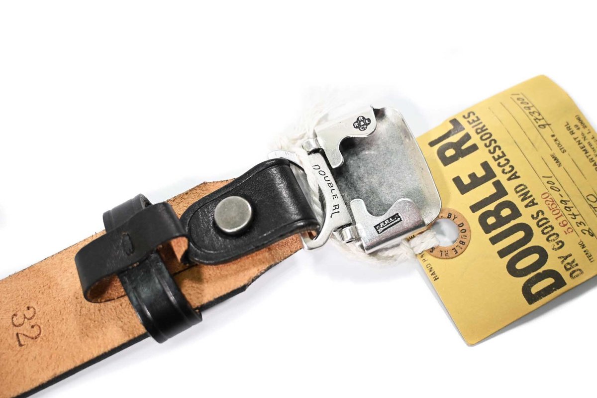 画像4: RRL Vincennes Leather Belt Custom Silver-Tone Brass Buckle ラルフローレン (4)