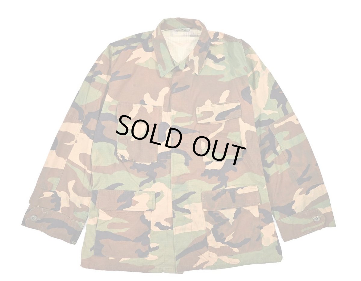 画像1: Used Us Military Bleached BDU Coat Woodland Camo (1)