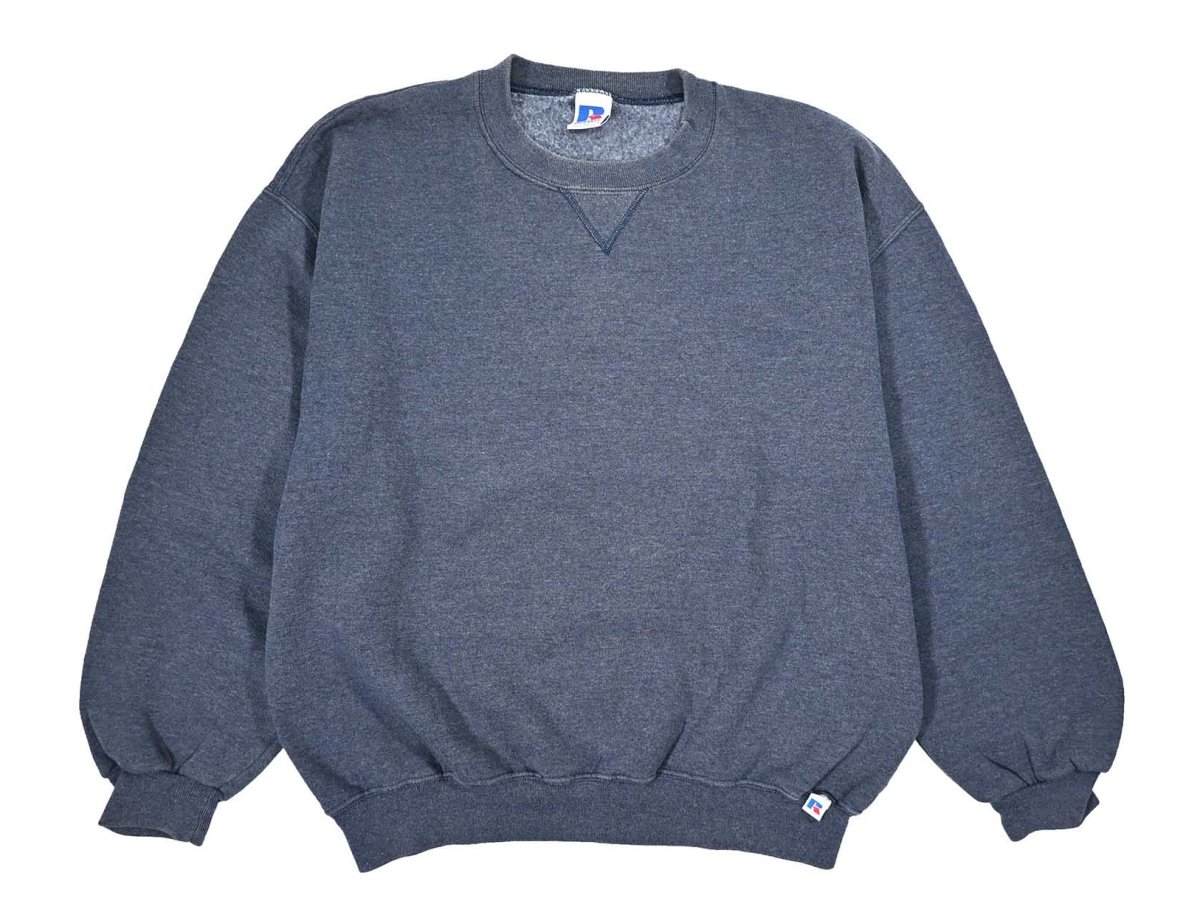 画像1: Used Russell Athletic Blank Sweat Shirt Navy (1)
