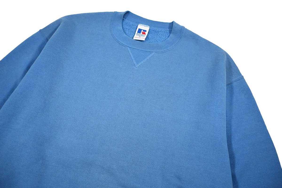 画像2: Used Russell Athletic Blank Sweat Shirt Blue made in USA (2)