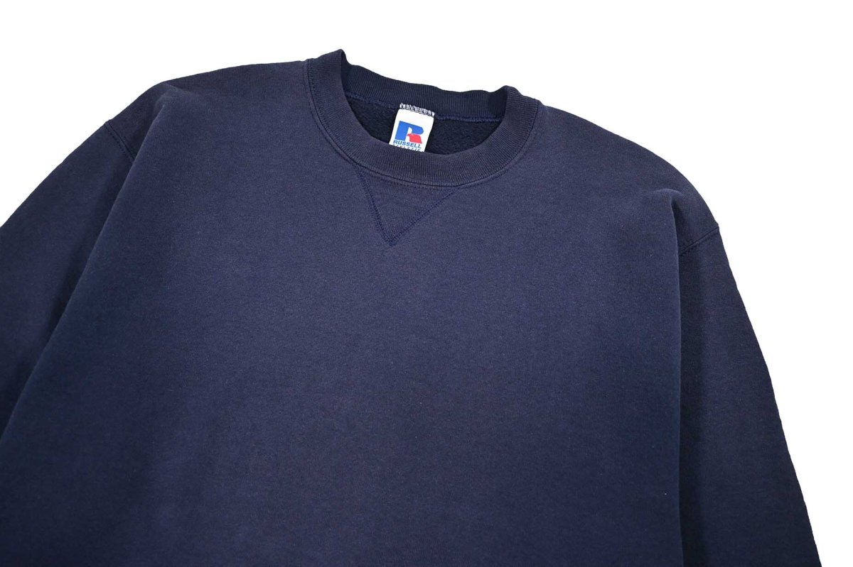 画像2: Used Russell Athletic Blank Sweat Shirt Navy (2)