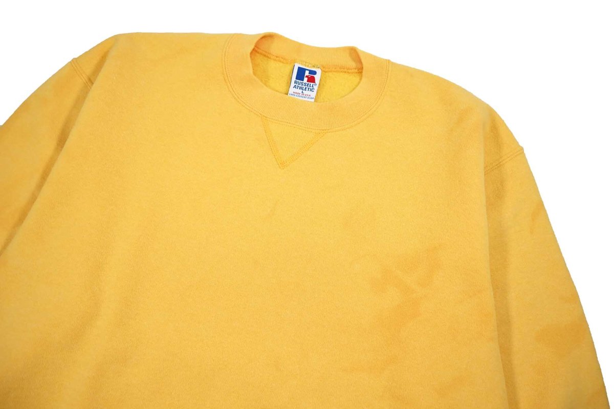 画像2: Used Russell Athletic Blank Sweat Shirt Yellow made in USA (2)