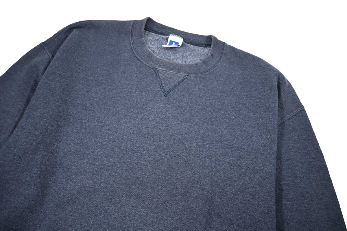 画像2: Used Russell Athletic Blank Sweat Shirt Navy (2)