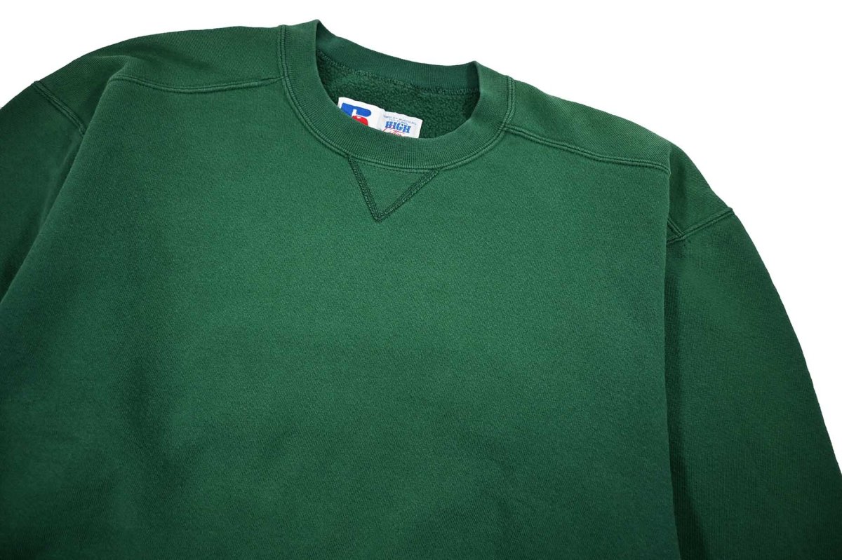 画像2: Used Russell Athletic Blank Sweat Shirt Green made in USA (2)