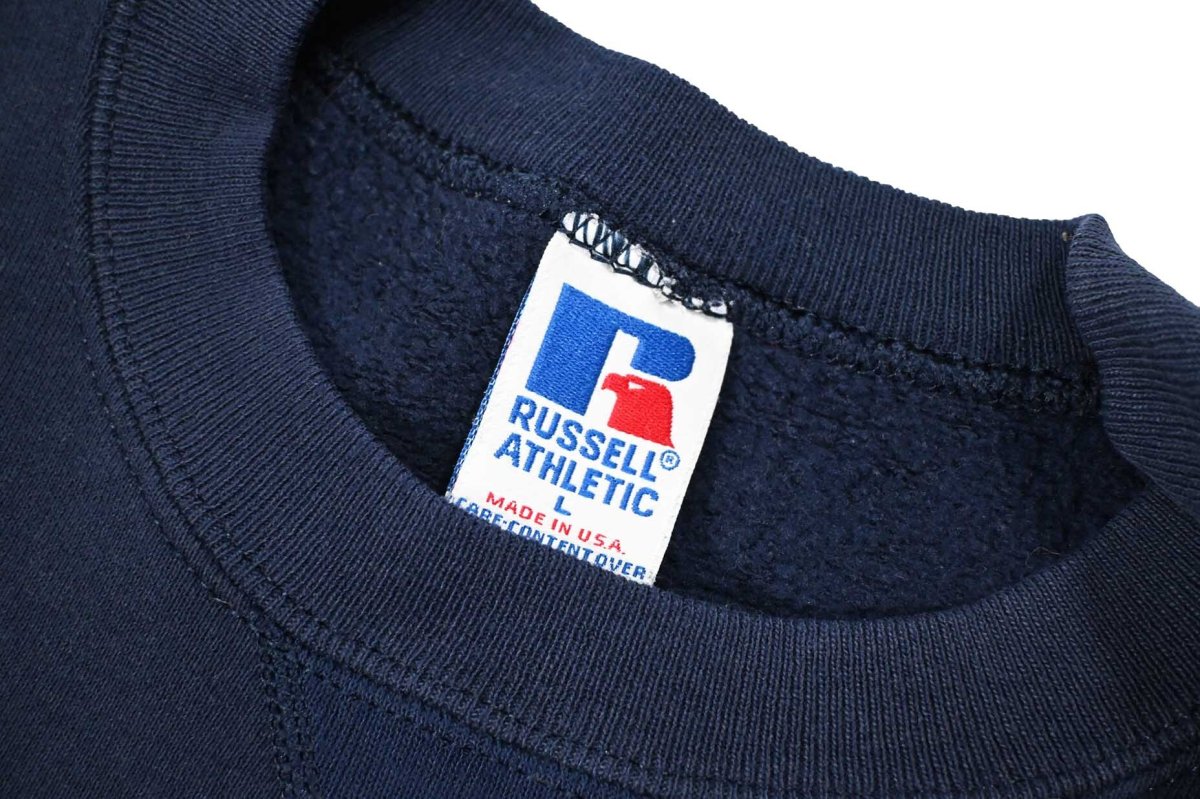 画像4: Used Russell Athletic Blank Sweat Shirt Navy made in USA (4)