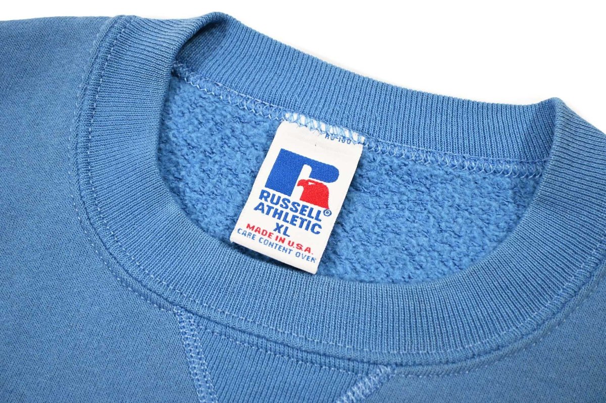 画像4: Used Russell Athletic Blank Sweat Shirt Blue made in USA (4)