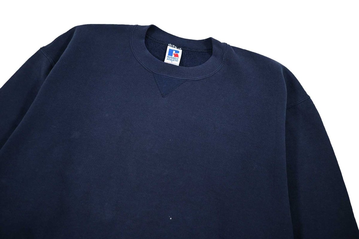 画像2: Used Russell Athletic Blank Sweat Shirt Navy made in USA (2)
