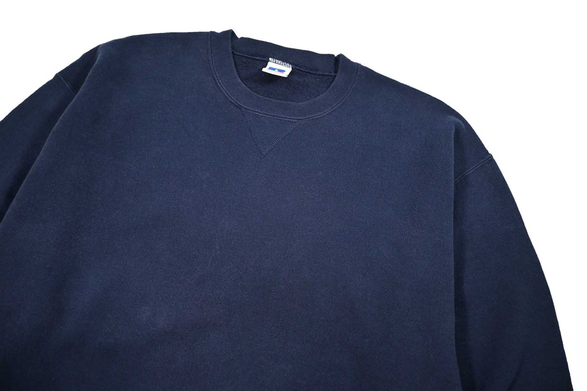 画像2: Used Russell Athletic Blank Sweat Shirt Navy (2)