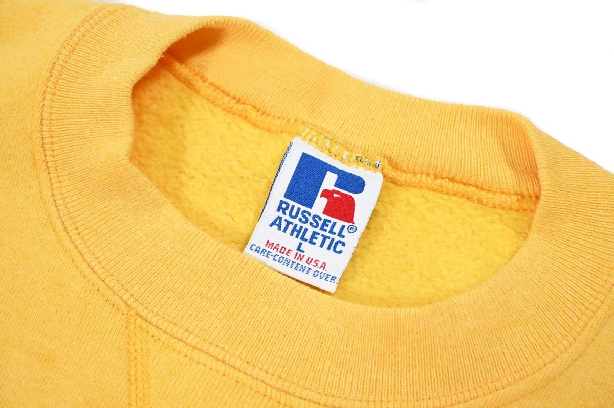 画像4: Used Russell Athletic Blank Sweat Shirt Yellow made in USA (4)