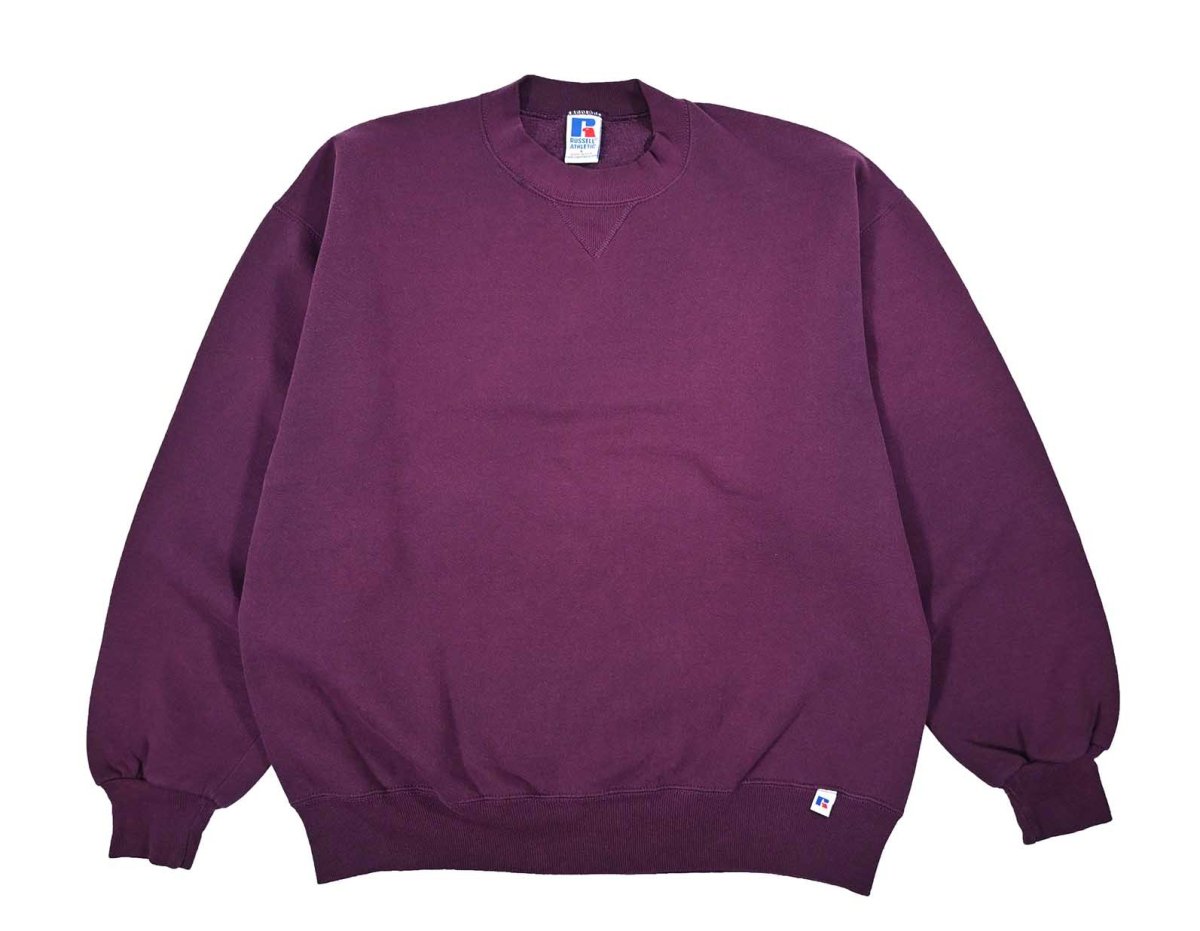 画像1: Used Russell Athletic Blank Sweat Shirt Burgundy made in USA (1)