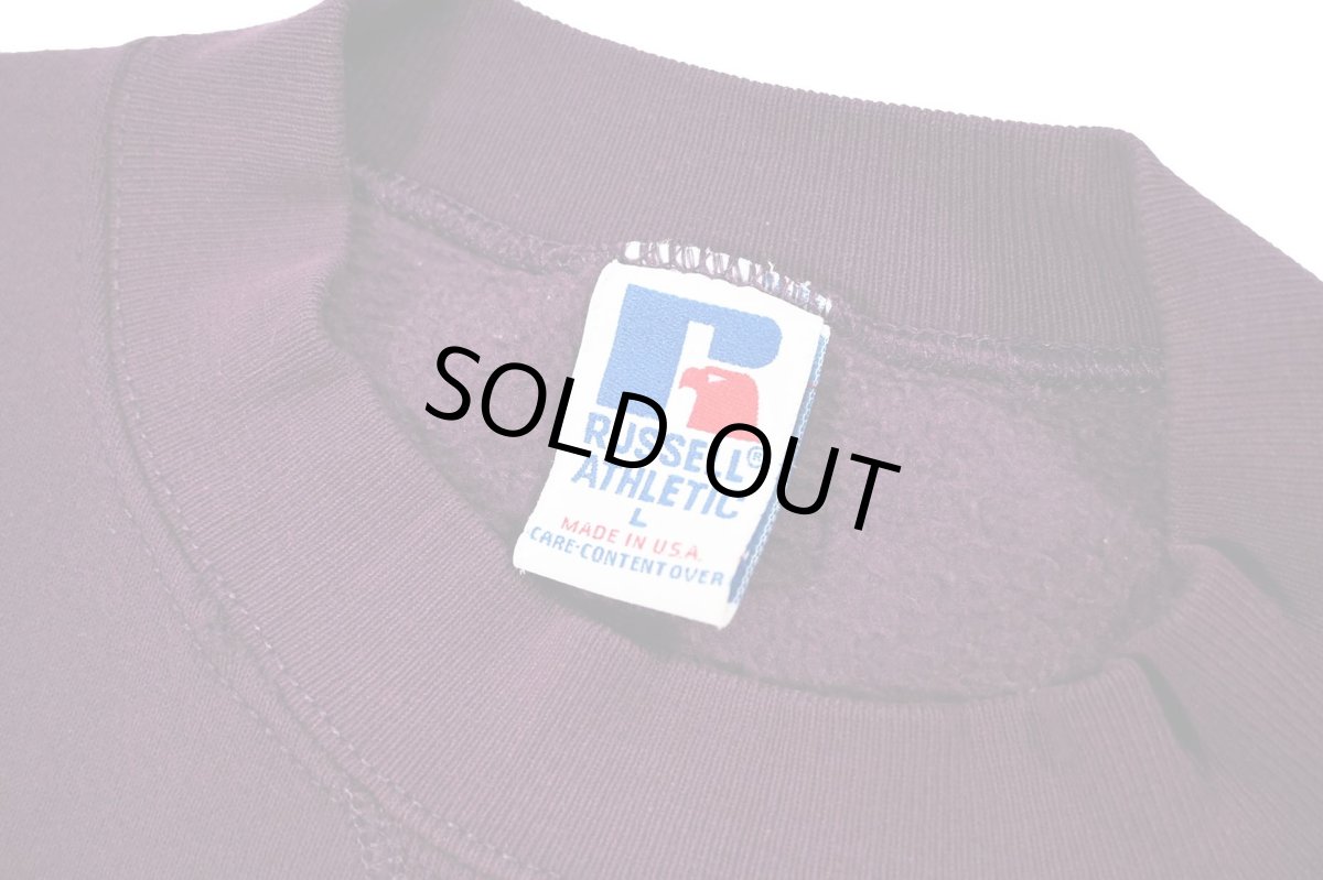 画像4: Used Russell Athletic Blank Sweat Shirt Burgundy made in USA (4)