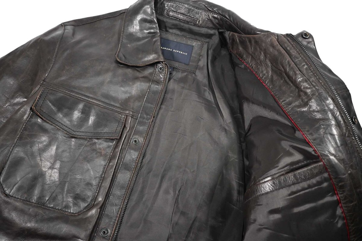 画像5: Used Banana Republic Leather Coat (5)