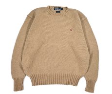 画像1: Used Polo Ralph Lauren Cotton Knit Sweater Beige ラルフローレン (1)