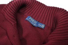 画像4: Used Polo Ralph Lauren High Neck Cotton Knit Sweater Burgundy ラルフローレン (4)