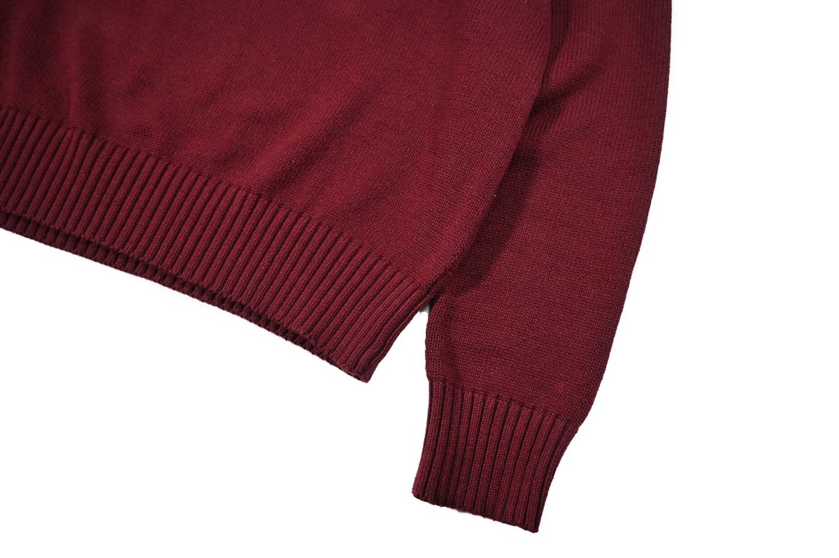 画像3: Used Polo Ralph Lauren High Neck Cotton Knit Sweater Burgundy ラルフローレン (3)