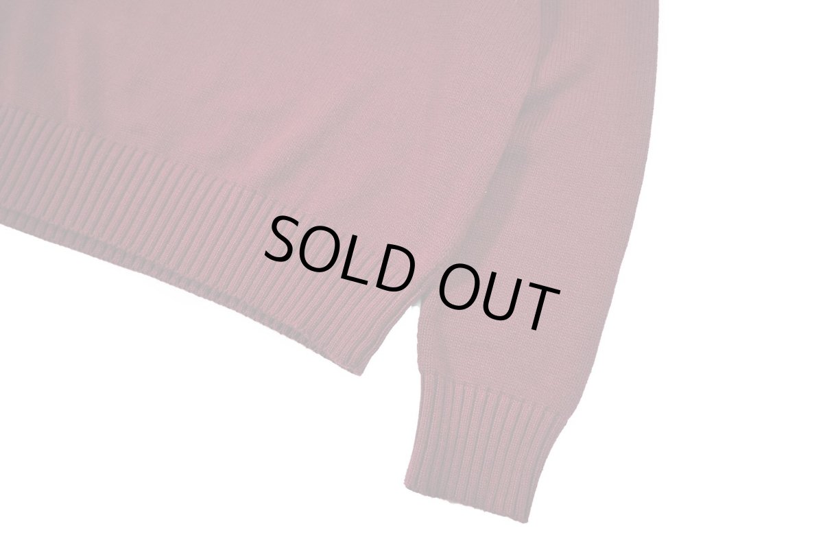 画像3: Used Polo Ralph Lauren High Neck Cotton Knit Sweater Burgundy ラルフローレン (3)