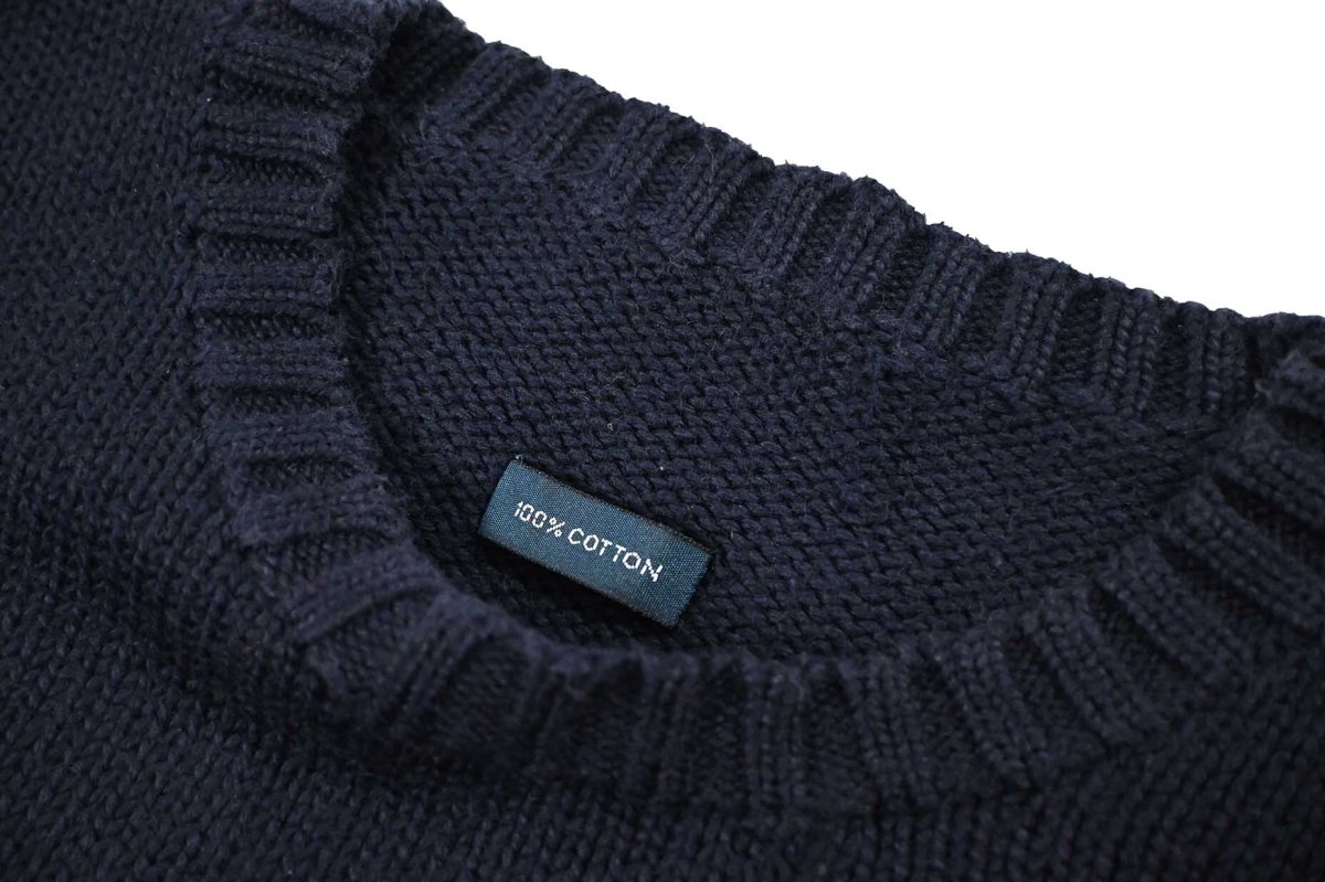 画像4: Used Polo Ralph Lauren Cotton Knit Sweater Navy ラルフローレン (4)