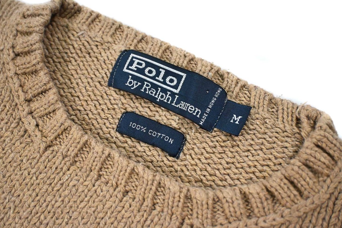 画像4: Used Polo Ralph Lauren Cotton Knit Sweater Beige ラルフローレン (4)