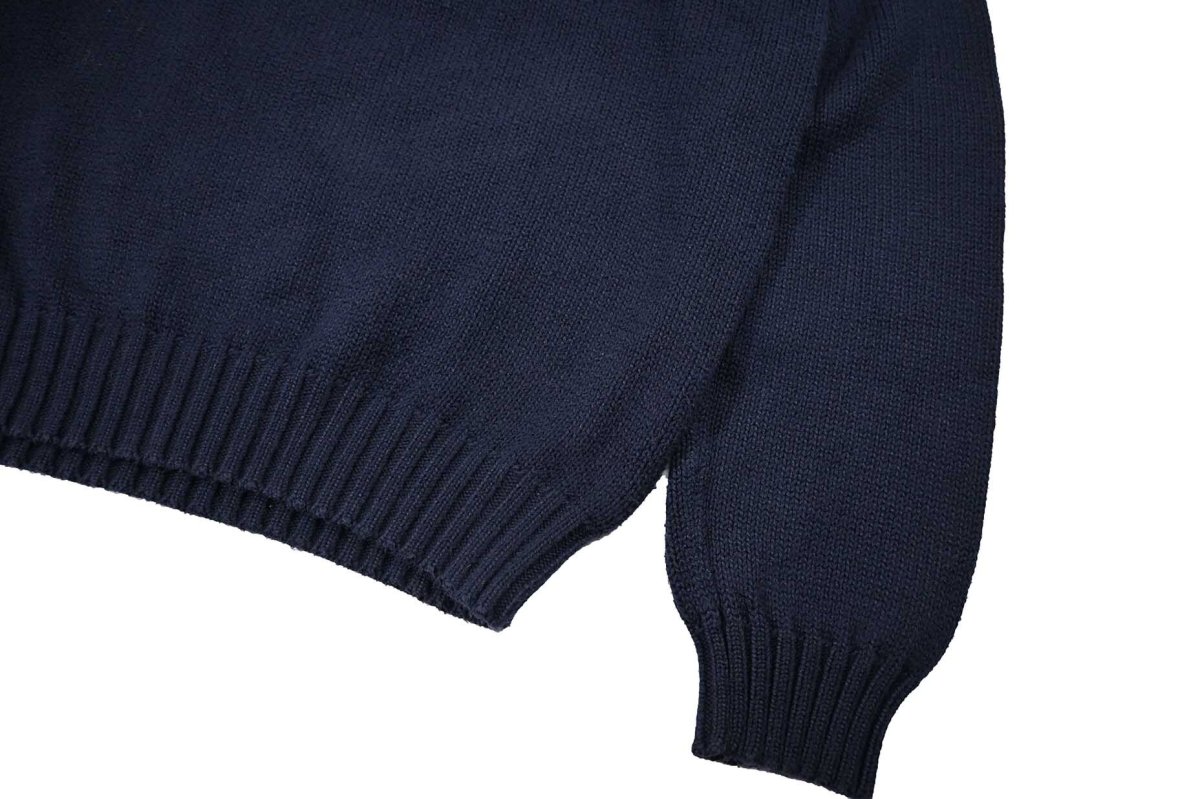 画像3: Used Polo Ralph Lauren Cotton Knit Sweater Navy ラルフローレン (3)