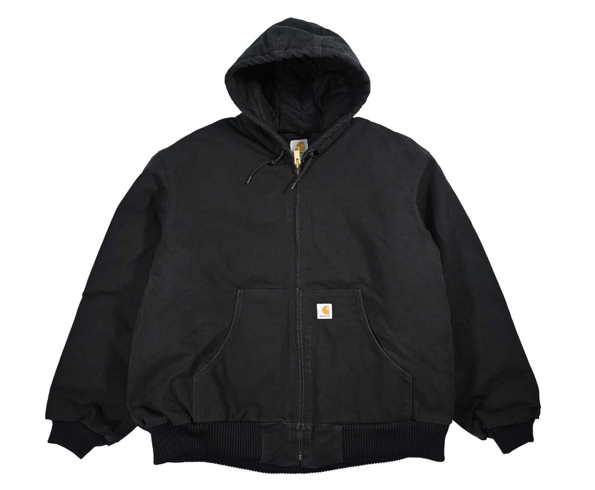 画像1: Used Carhartt Duck Insulated Active Jacket Black made in USA (1)