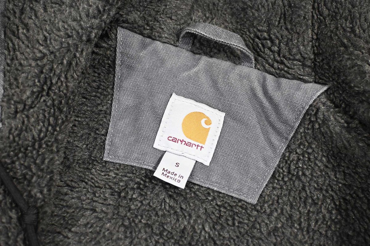 画像6: Used Carhartt Washed Duck Sherpa Lined Jacket Gravel (6)