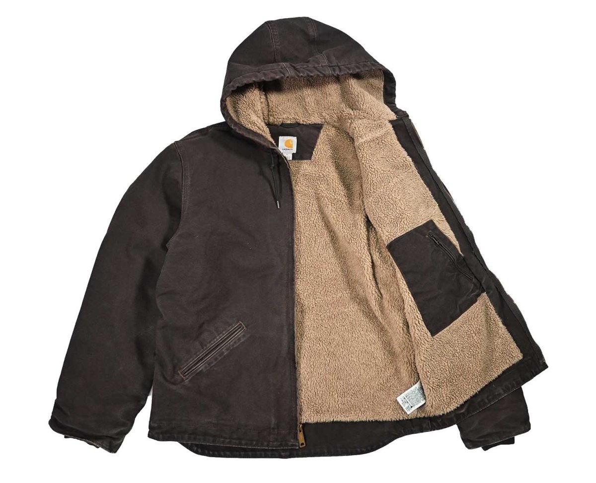 画像5: Used Carhartt Sherpa Lined Sierra Jacket Dark Brown (5)