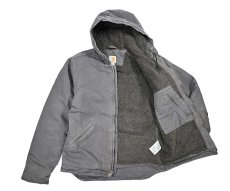 画像5: Used Carhartt Washed Duck Sherpa Lined Jacket Gravel (5)