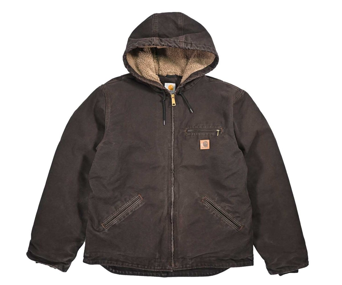 画像1: Used Carhartt Sherpa Lined Sierra Jacket Dark Brown (1)
