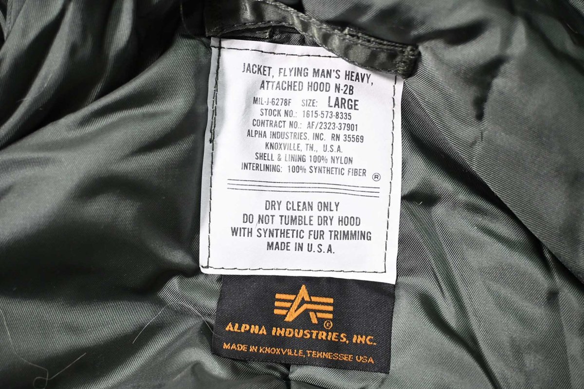 画像6: Deadstock Alpha N-2B Flight Jacket Olive made in USA (6)