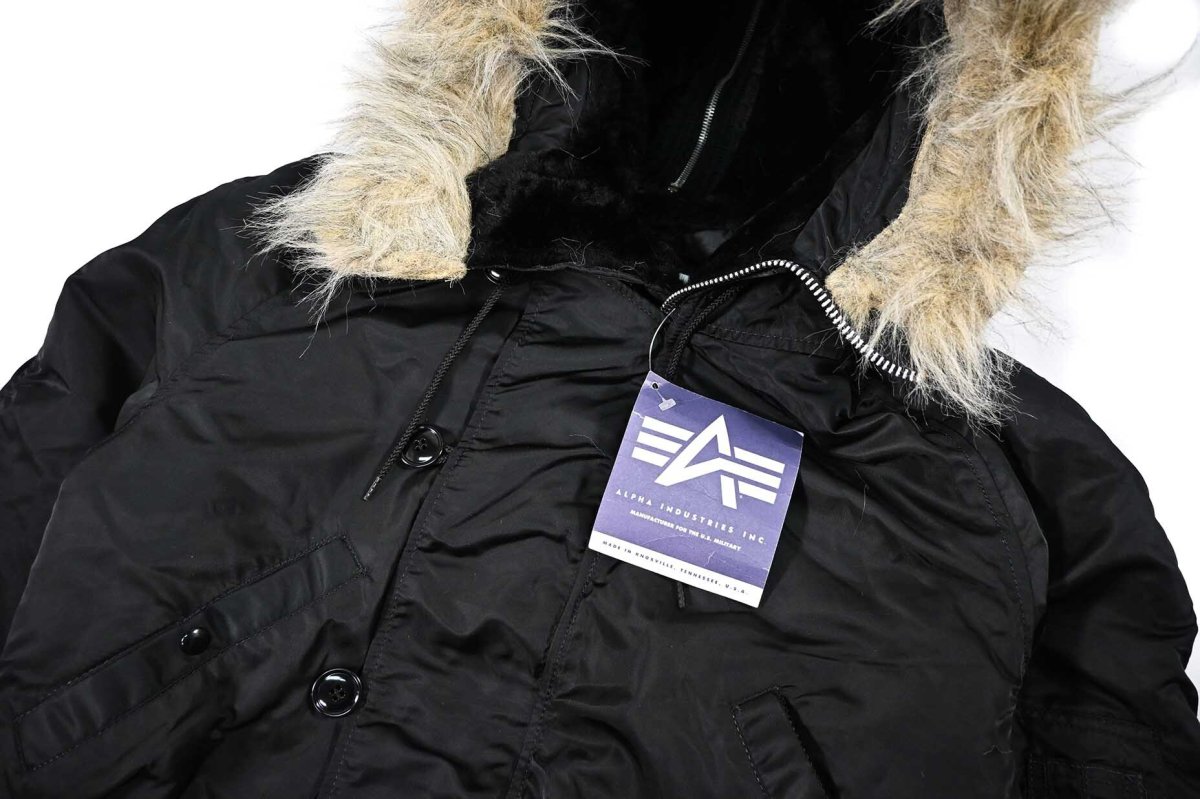 画像2: Deadstock Alpha N-2B Flight Jacket Black made in USA (2)