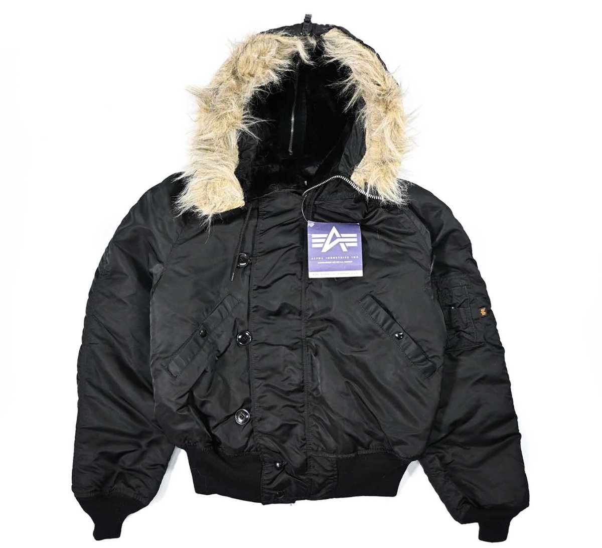 画像1: Deadstock Alpha N-2B Flight Jacket Black made in USA (1)