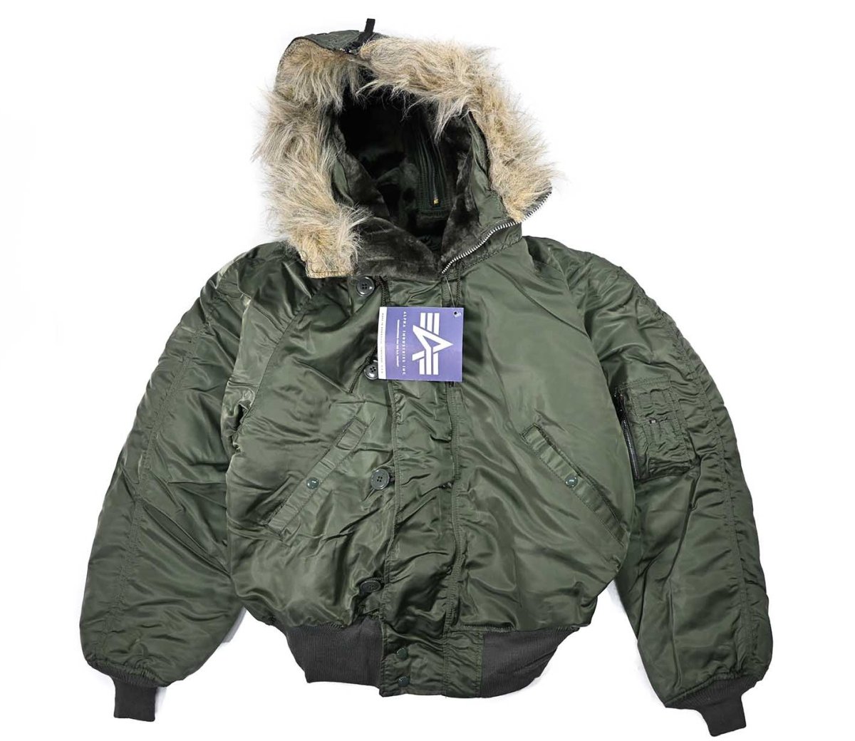 画像1: Deadstock Alpha N-2B Flight Jacket Olive made in USA (1)
