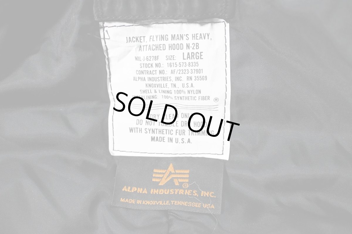 画像6: Deadstock Alpha N-2B Flight Jacket Black made in USA (6)
