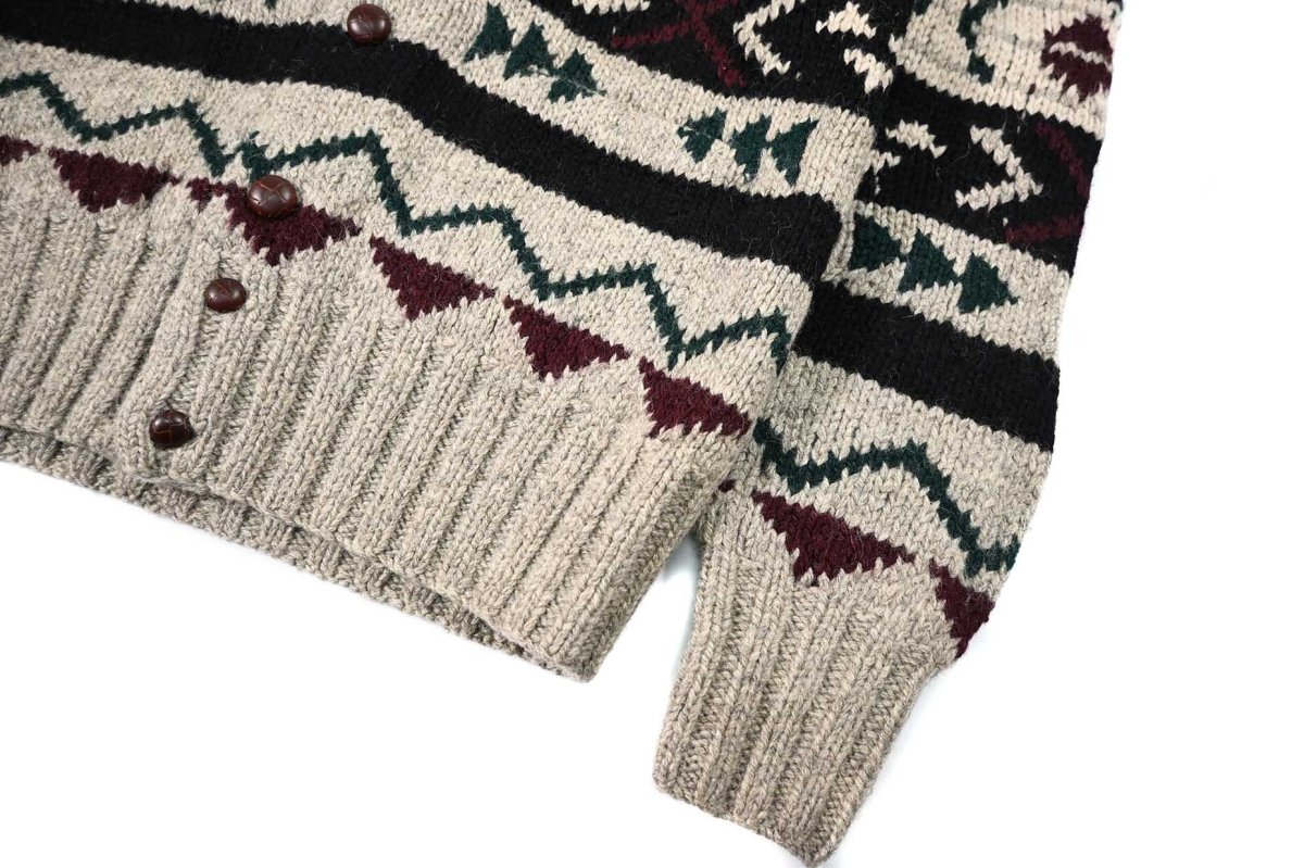 画像3: Used Polo Ralph Lauren Shawl Collar Hand Knit Cardigan ラルフローレン (3)