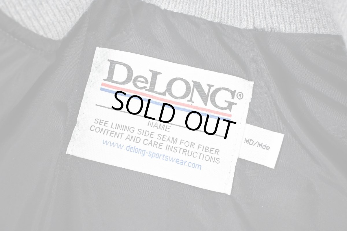 画像5: Deadstock DeLong Melton/Leather Varsity Jacket Grey/Navy (5)