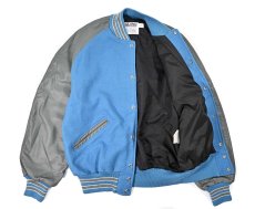 画像4: Deadstock DeLong Melton/Leather Varsity Jacket Sax/Grey made in USA (4)