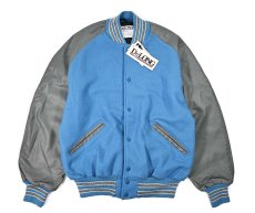 画像1: Deadstock DeLong Melton/Leather Varsity Jacket Sax/Grey made in USA (1)