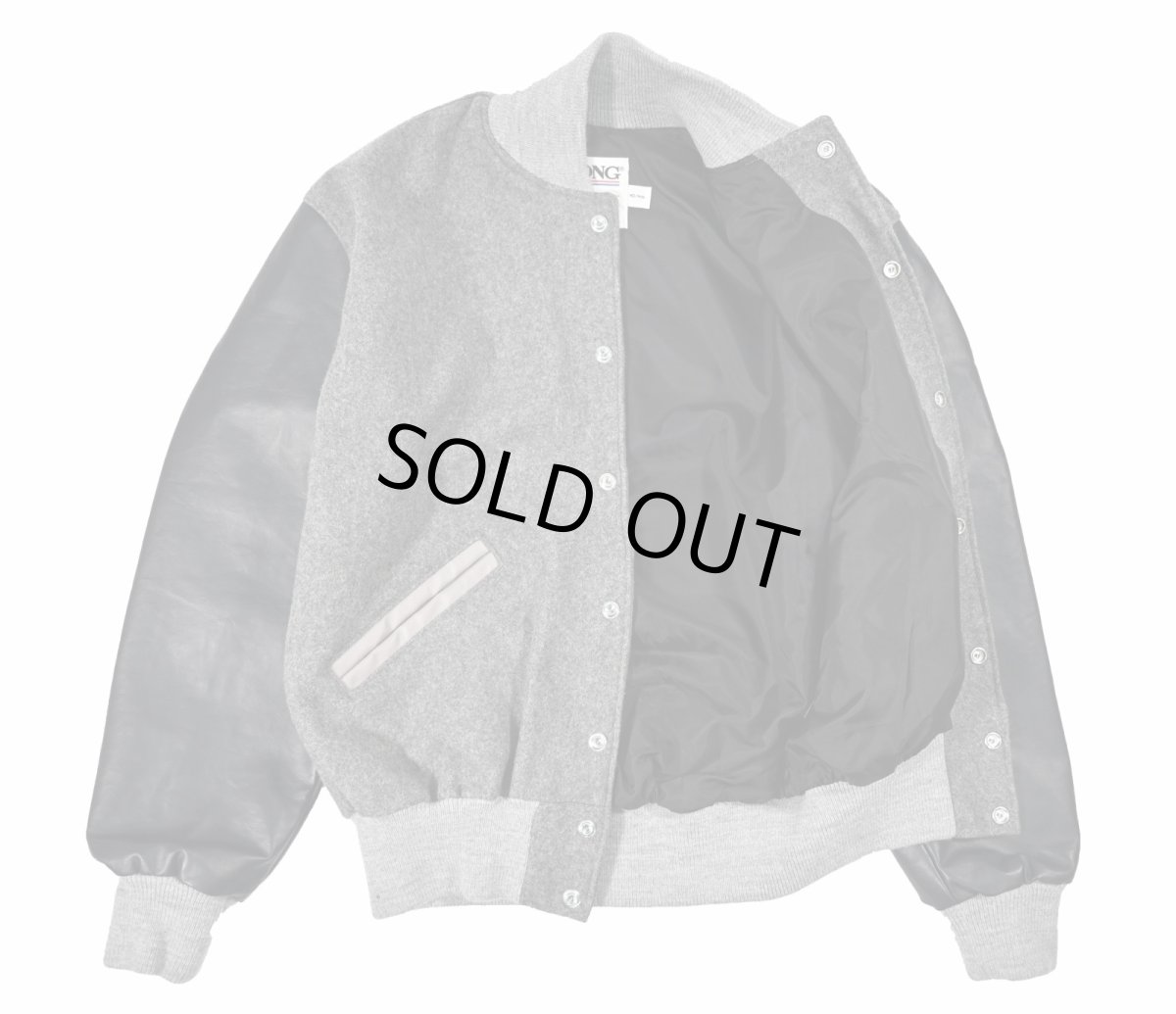 画像4: Deadstock DeLong Melton/Leather Varsity Jacket Grey/Navy (4)