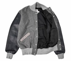 画像4: Deadstock DeLong Melton/Leather Varsity Jacket Grey/Navy (4)