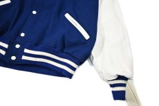 画像3: Deadstock DeLong Melton/Leather Varsity Jacket Blue/White made in USA (3)
