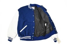 画像5: Deadstock DeLong Melton/Leather Varsity Jacket Blue/White made in USA (5)