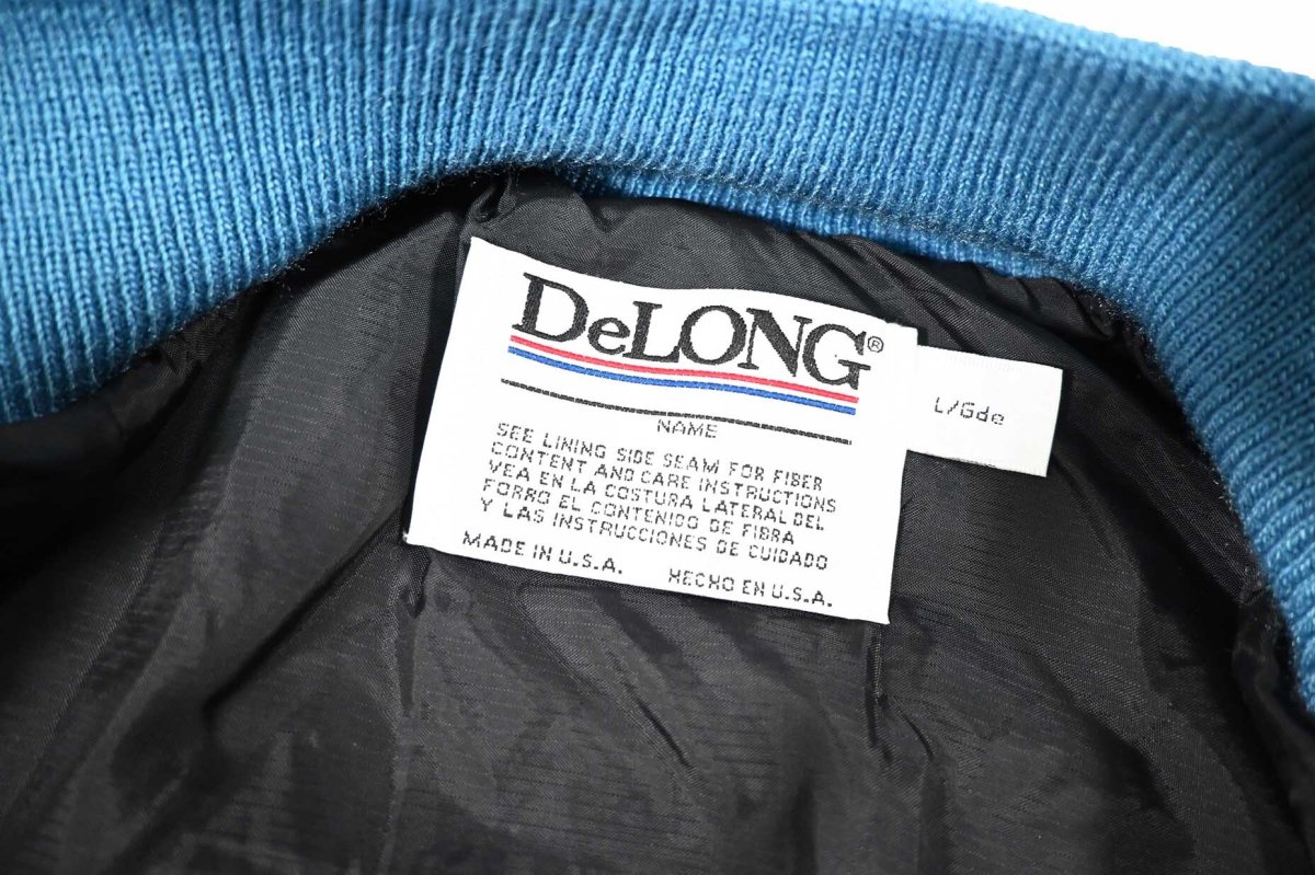 画像5: Deadstock DeLong Melton/Leather Varsity Jacket Sax/Grey made in USA (5)