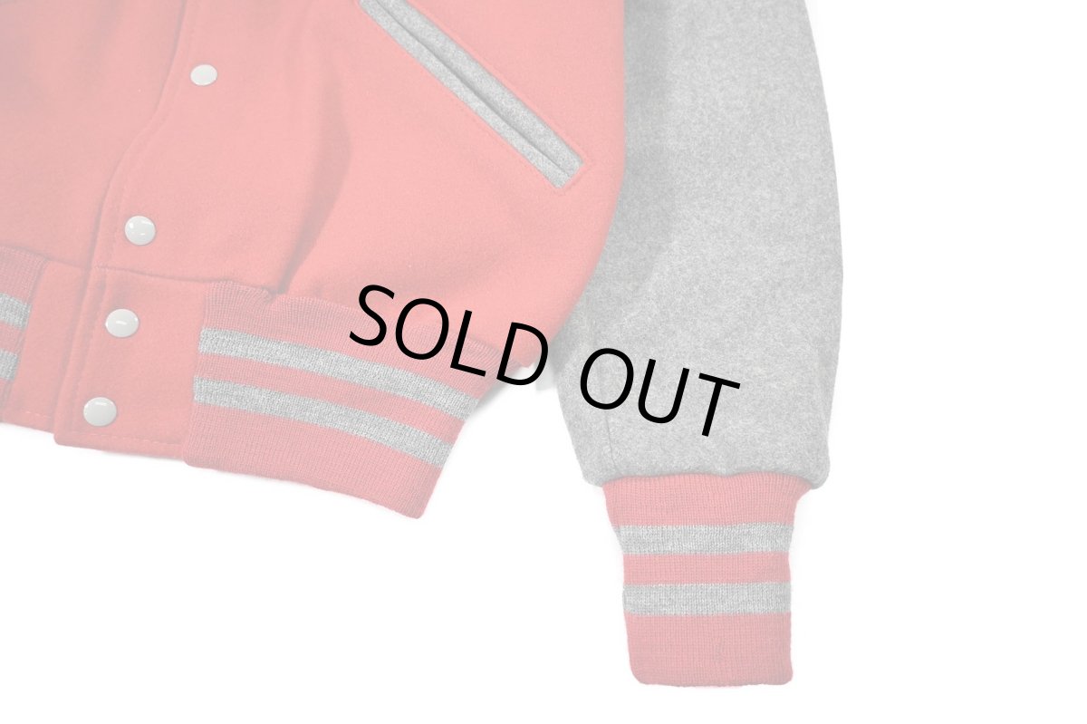 画像3: Deadstock DeLong Melton Varsity Jacket Red/Grey made in USA (3)