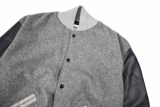 画像2: Deadstock DeLong Melton/Leather Varsity Jacket Grey/Navy (2)