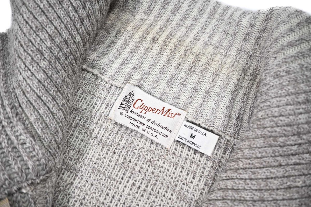 画像4: Deadstock Clipper Mist Full Zip Acrylic Knit made in USA (4)