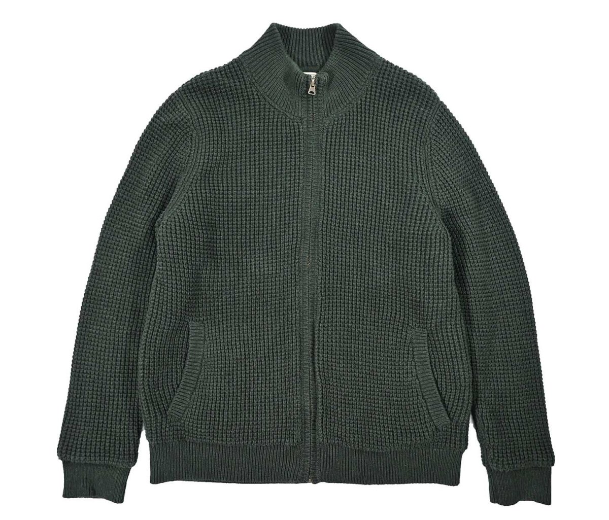 画像1: Used L.L.Bean Fleece Lined Full Zip Cotton Knit (1)